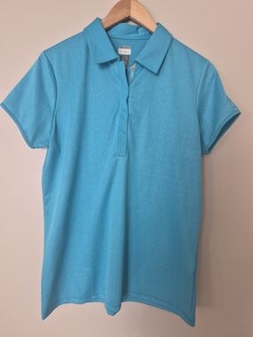 Lopez Desert Dry Women's Golf Polo Shirt Turquoise Short Sleeve Size Large CWSGA
